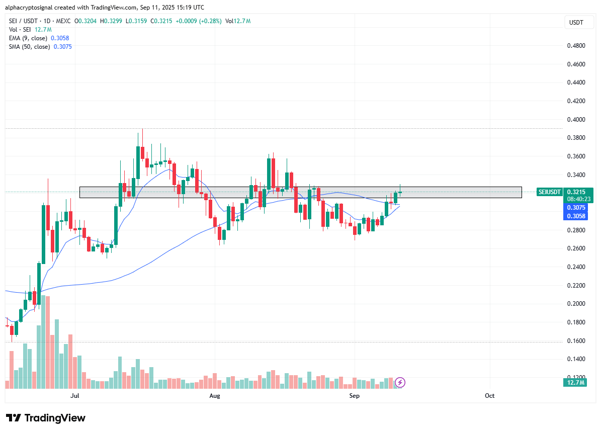 SEI/USDT Daily Chart. Source: Alpha on X - Techtoken